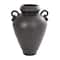 15" Black Ceramic Amphora Vase with Speckled Texture & Ring Handles